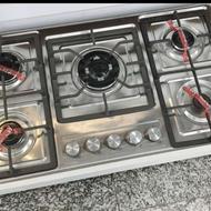 گاز رومیزی 5شعله استیل صفحه ای.ضمانتی(ارسال ب سراسر کشور )