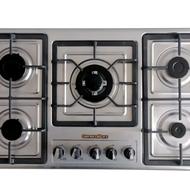 حراج عیدانه گاز استیل 5شعله رومیزی صفحه ای(ضمانت دار.چدن دار