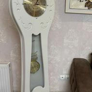 ساعت ایستاده چوبی سفید پاندول دار