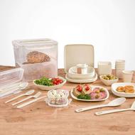 سرویس غذا خوری و چای خوری مسافرتی لیمون رنگ کرم