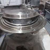 سرویس 5 عددی لگن تمام استیل با رنده استیل فردوس کالا