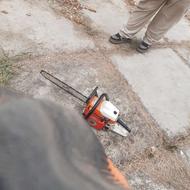 قطع درختان و تراشیدن علف های هرز با علف تراش فرقونی