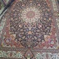 فرش دستبافت 2.5×3.5 طرح خورشیدی گل ابریشم