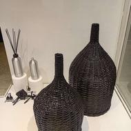 گلدان دکوری حصیر طبیعی