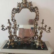 آیینه شمعدان برنز سیاه قلم