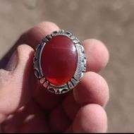 انگشتر نقره عقیق یمانی ورکاب کار دست زنجان