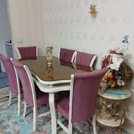 میز نهارخوری 6 نفره 2طبقه طرح صدفی