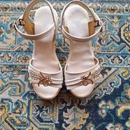 کفش مجلسی سفید نگین دار