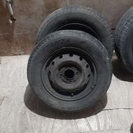 دو عدد رینگ و لاستیک 13 عاج مناسب یک عدد رینگ و لاستیک 14