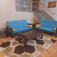 راحتی 7 نفره با میز وسط و 3 عدد عسلی