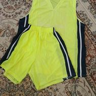 تیشرت شورت ورزشی پسرانه زرد