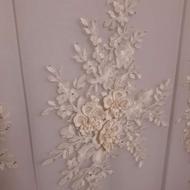 پرده حریر گل برجسته ترک