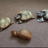 لاک پشت چوبی کرگدن چوبی مجسمه چوبی