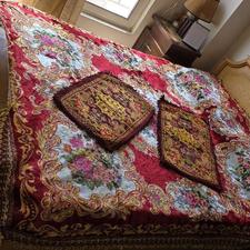 روتختی دو نفره مخمل قرمز