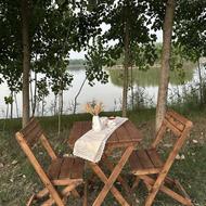 میز و صندلی تاشو چوبی