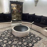 مبل راحتی شیش نفره(رنگ کرم و مشکی)