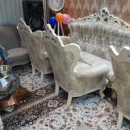 مبل سلطنتی 7 نفره بامیز چوب راش ضخیم ومحکم