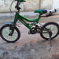 دو عدد دوچرخه سایز 16 مدل کمک فنر دار مارک خارجی در حد نو