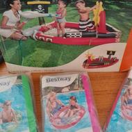 حراج استخر بادی 2 نفره به همرا تلمبه و صندلی بادی