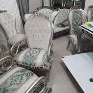 مبل 7 نفره ونهار خوری 8نفره پارچه ترک