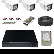 پکیج 3 عددی دوربین مداربسته/پکیج کامل به همراهdvr وهارد/پاور