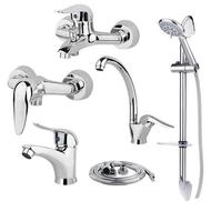 ست 6 تیکه شیرآلات /علم دوش/شیلنگ توالت/شیر دوش/شیر سینک