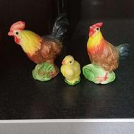 ست مجسمه مرغ و خروس و جوجه پلی استر