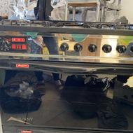 اجاق گاز فر دار دو طبقه استیل با روکش اضافه