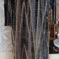 لباس مجلسی مخمل سنگ دوزی سنگین تنخور محشر