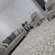 یک تخته فرش 12متری گل برجسته رنگ فیلی درحدنو