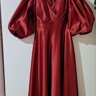 لباس مجلسی ماکسی ساتن آمریکایی زرشکی