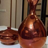 گلدان و قندان طرح مس