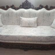 مبل 9 نفره تمام چوب با میز