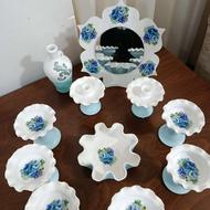 ست سفره هفت سین سفالی گل آبی