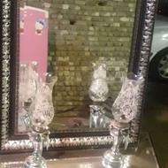 آینه و شمعدان پایه دار