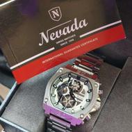 ساعت نوادا مردانه کرنوگراف فلزی نقره ای کد 1007/1