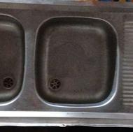 فروش یک عدد سینگ ظرفشویی دوقلوی استیل