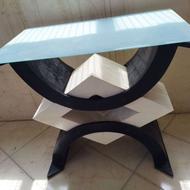 میز شیشه و چوبی تی وی ارایشی