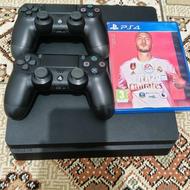 پلی استیشن 4 اسلیم 1 ترابایت تمیز + دسته اضافه + بازی