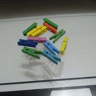 12 عدد گیره سالم ونو چوبی رنگارنگ