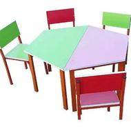 میز و صندلی گروهی رنگی (ذوزنقه شکل)