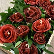 باکس هدیه گل رز شمعی برای ولنتاین