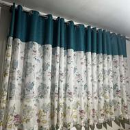 پرده تور ترک طرح دار با استری ومیله وکتیبه واتاق خواب