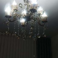 لوستر برنج 4شاخه ،8 شعله .فروش فوری با تخفیف