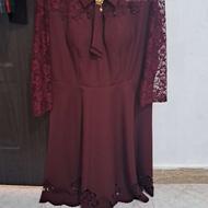 لباس مجلسی زنانه گیپور دار لبه هویه کاری.تنخور زیبا