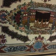 تابلوفرش دستباف تمام ابریشم تبریز سالم 62رج باریشه نخ