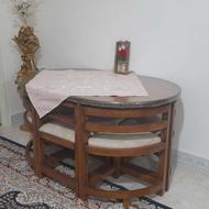 میز ناهار خوری کم جا 6 نفره