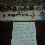 18 عدد انگشتر با نگین قدیمی عقیق فیروزه وو