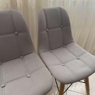 2 عدد صندلی فایبر مخمل طوسی