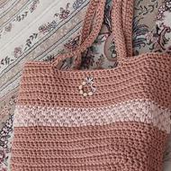 کیف بافته شده بانخ مکرومه 3سوزنه کاملا محکم ،شیک وزیبا